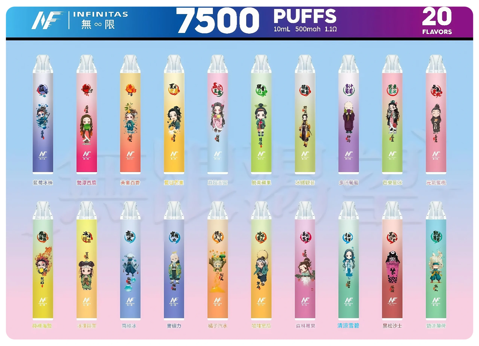 鬼滅之刃 x INF無限一次性拋棄式電子煙7500口:圖片 2